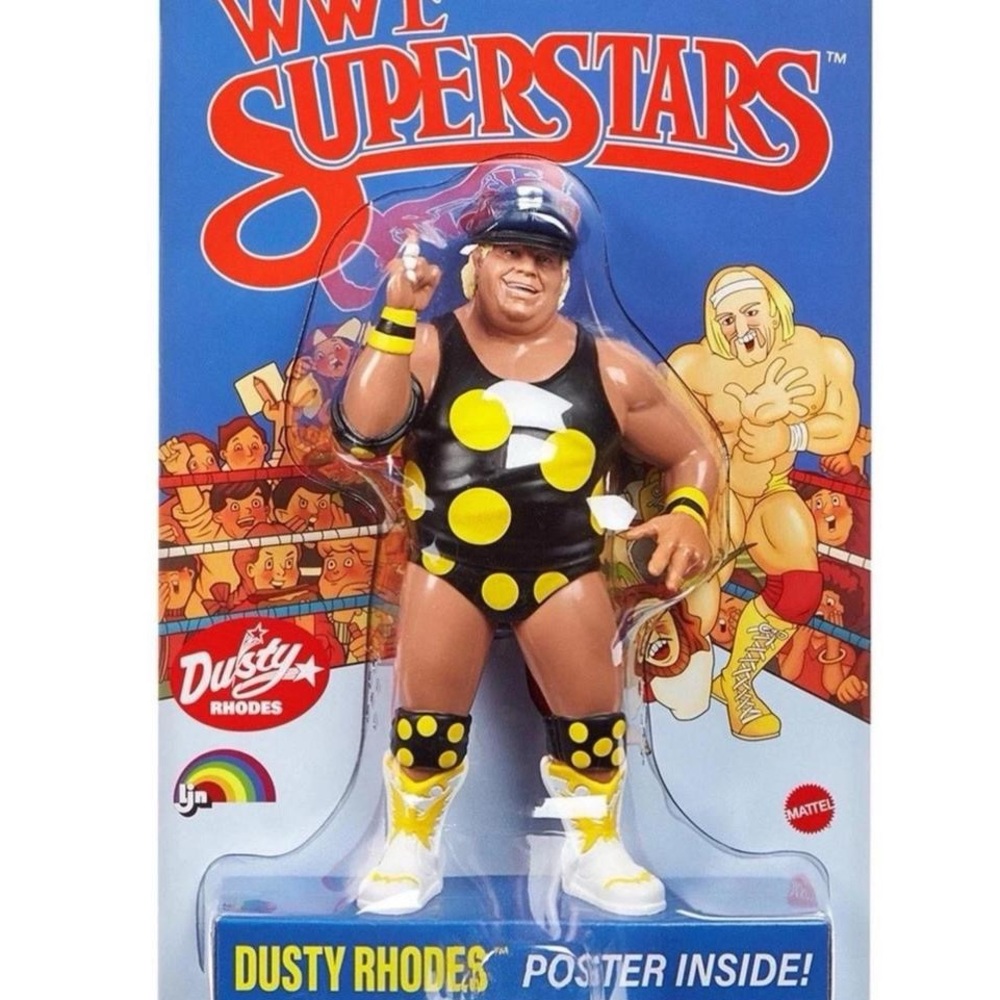 WWE LJN MATTEL SUPERSTARS DUSTY RHODES 8" FIGURE 1980s RETRO NEW WITH BOX